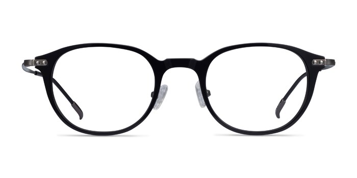 Jones Black  Gunmetal Acetate-metal Montures de lunettes de vue d'EyeBuyDirect