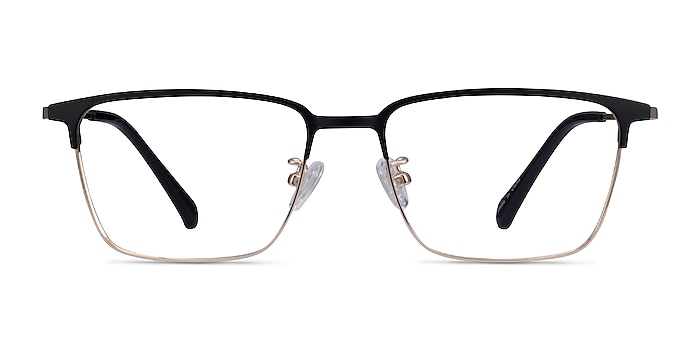 Amet Black  Gold Métal Montures de lunettes de vue d'EyeBuyDirect