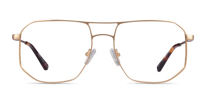Carlo Brushed Gold Métal Montures de lunettes de vue d'EyeBuyDirect