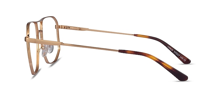 Carlo Brushed Gold Metal Eyeglass Frames from EyeBuyDirect