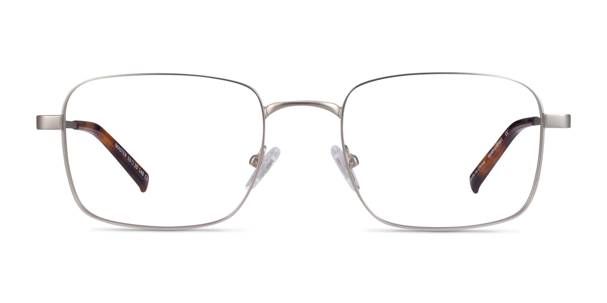 Master Rectangle Silver Glasses for Men | Eyebuydirect