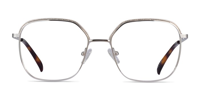 Chai Argenté Métal Montures de lunettes de vue d'EyeBuyDirect