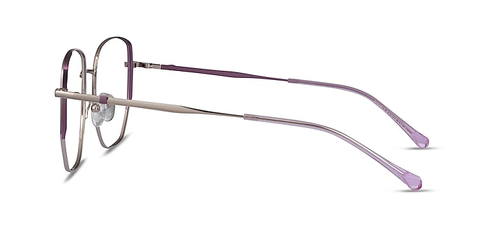 Nimble Silver & Purple Metal Eyeglass Frames from EyeBuyDirect