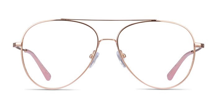 Aesthetic Rose Gold Metal Eyeglass Frames from EyeBuyDirect