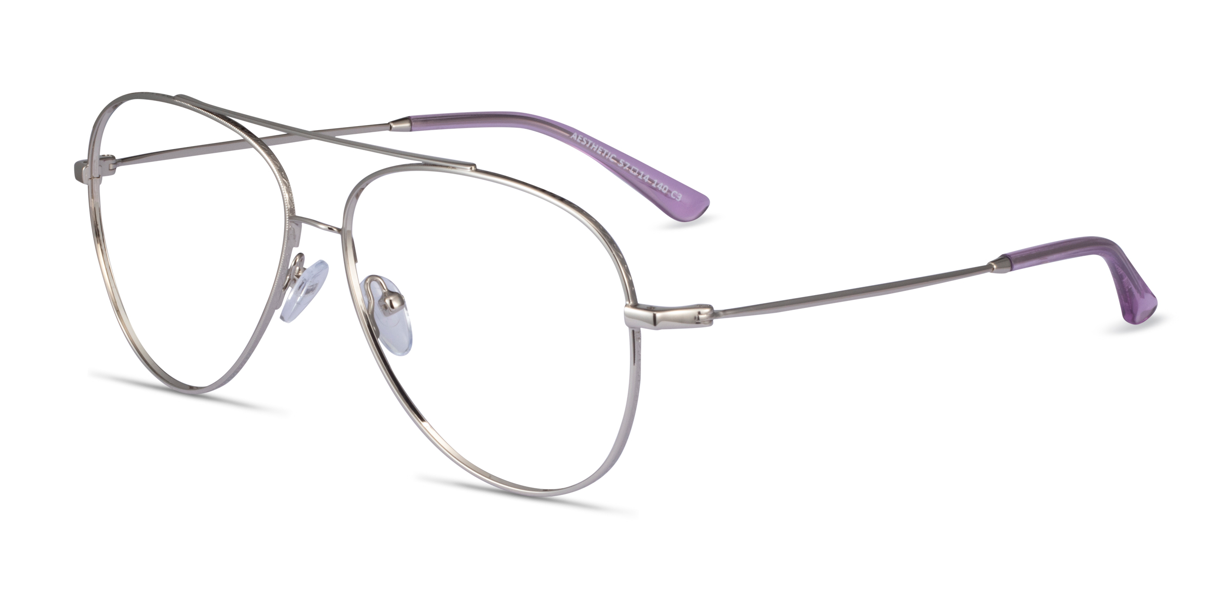 Aesthetic Aviator Silver Glasses for Women Eyebuydirect