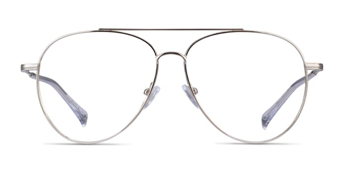Jerrie Argenté Métal Montures de lunettes de vue d'EyeBuyDirect