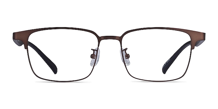 Jimy Matte Coffee Black Metal Eyeglass Frames from EyeBuyDirect