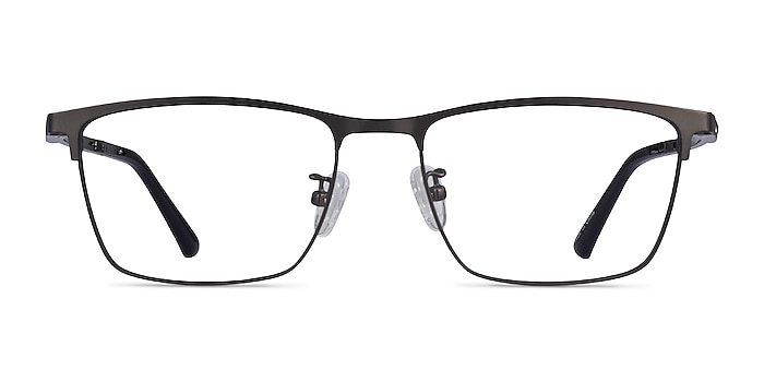 Joker Matte Gunmetal Clear Gray Metal Eyeglass Frames from EyeBuyDirect