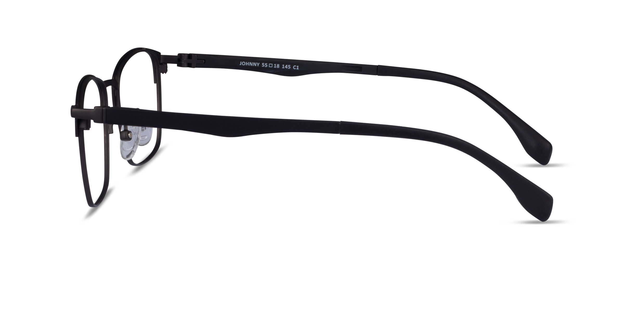 Johnny Rectangle Matte Gunmetal Black Glasses for Men | Eyebuydirect