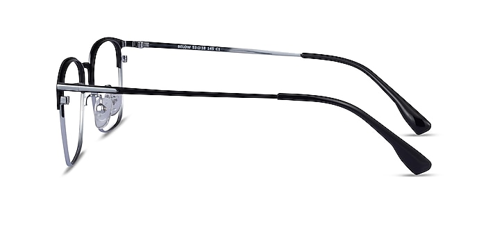 Below Black Silver Metal Eyeglass Frames from EyeBuyDirect