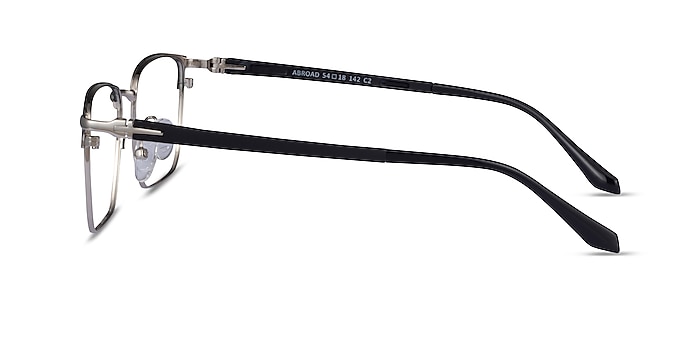 Abroad Black Silver Metal Eyeglass Frames from EyeBuyDirect