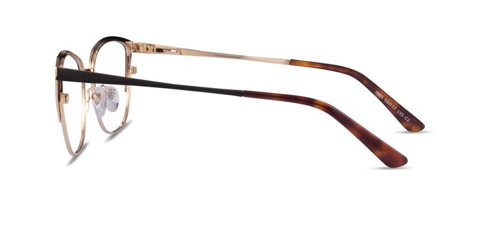 Ines Black Gold Métal Montures de lunettes de vue d'EyeBuyDirect