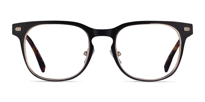 Fleming Matte Black Gold Métal Montures de lunettes de vue d'EyeBuyDirect