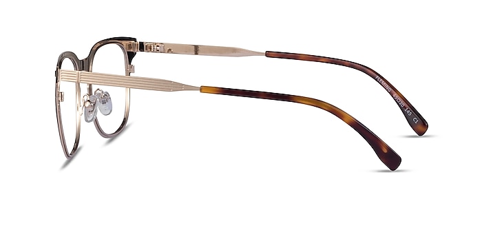 Fleming Matte Black Gold Metal Eyeglass Frames from EyeBuyDirect