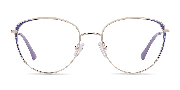 Scala Gold Purple Metal Eyeglass Frames from EyeBuyDirect