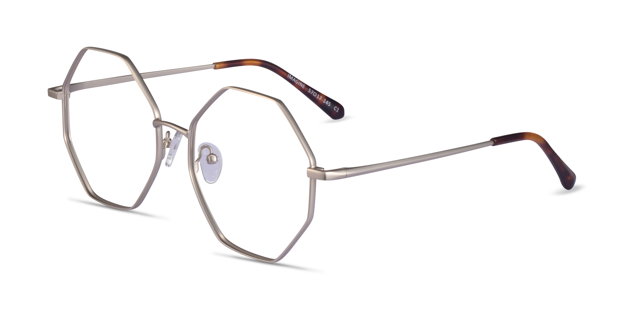 Imagine Geometric Matte Silver Full Rim Eyeglasses Eyebuydirect 