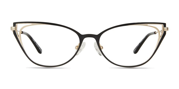 Cupid Black Matte Gold Métal Montures de lunettes de vue d'EyeBuyDirect