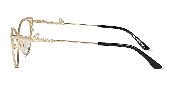 Cupid Black Matte Gold Metal Eyeglass Frames from EyeBuyDirect