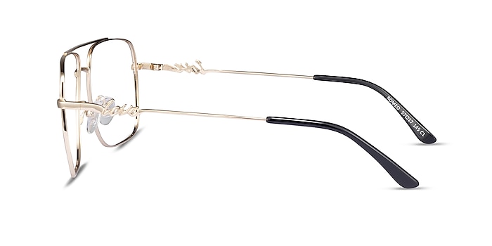 Romeo Black Gold Metal Eyeglass Frames from EyeBuyDirect