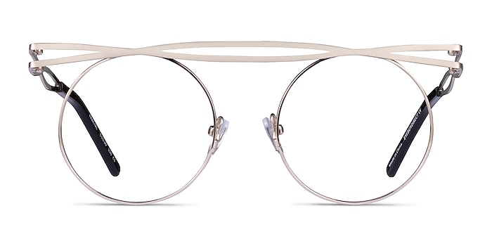 Fractal Light Gold Metal Eyeglass Frames from EyeBuyDirect