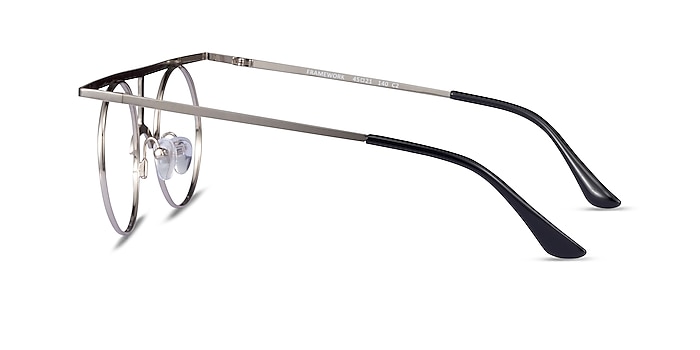 Framework Silver Metal Eyeglass Frames from EyeBuyDirect
