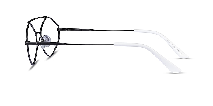 Trig Black White Métal Montures de lunettes de vue d'EyeBuyDirect