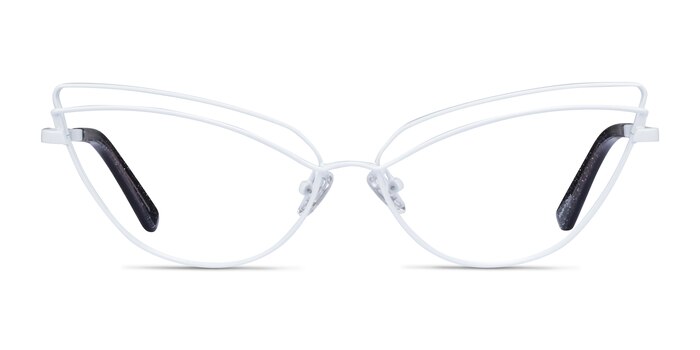 Mila Blanche Métal Montures de lunettes de vue d'EyeBuyDirect