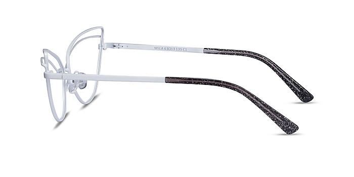 Mila White Metal Eyeglass Frames from EyeBuyDirect