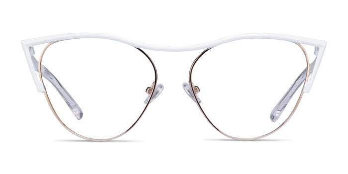 Mau White Gold Metal Eyeglass Frames from EyeBuyDirect