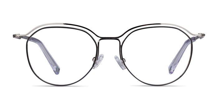 Duo Silver Black Metal Eyeglass Frames from EyeBuyDirect