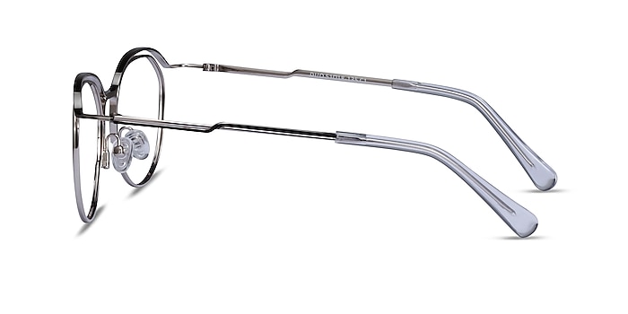Duo Silver Black Metal Eyeglass Frames from EyeBuyDirect