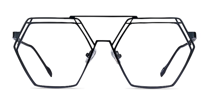 Cyber Black Metal Eyeglass Frames from EyeBuyDirect