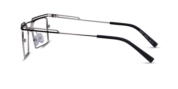 Pacer Silver Black Métal Montures de lunettes de vue d'EyeBuyDirect
