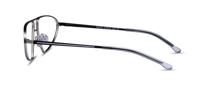 Proto Silver Black Metal Eyeglass Frames from EyeBuyDirect
