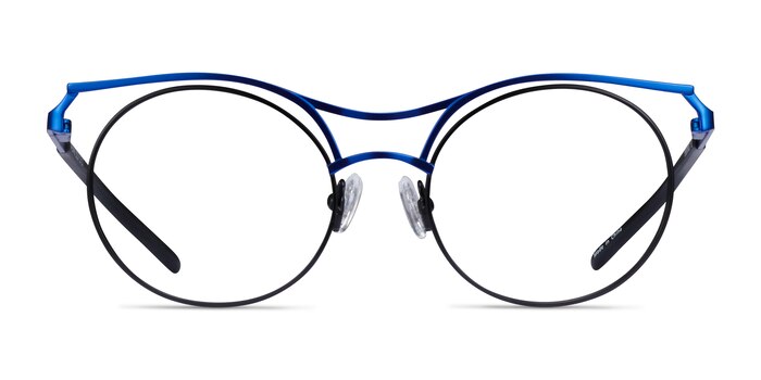 Proximo Blue Black Metal Eyeglass Frames from EyeBuyDirect