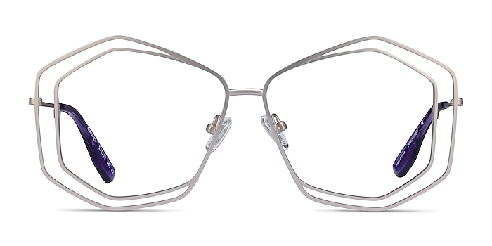Magnet Matte Silver Metal Eyeglass Frames from EyeBuyDirect