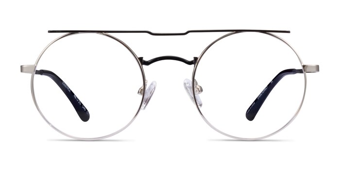 Essence Silver Black Metal Eyeglass Frames from EyeBuyDirect