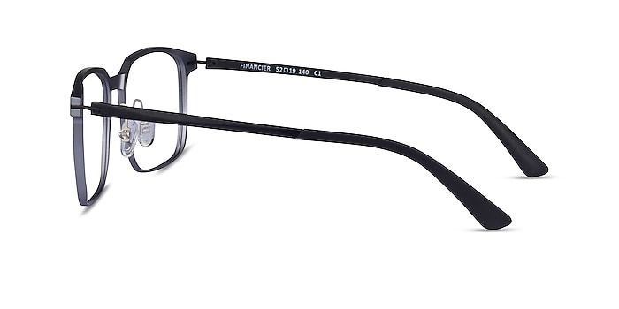Financier Black Metal Eyeglass Frames from EyeBuyDirect