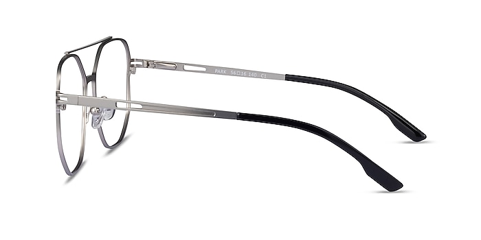 Park Silver Black Metal Eyeglass Frames from EyeBuyDirect