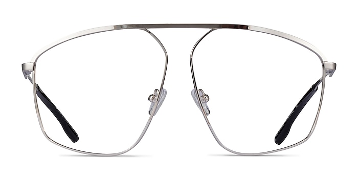 Station Silver Metal Eyeglass Frames from EyeBuyDirect