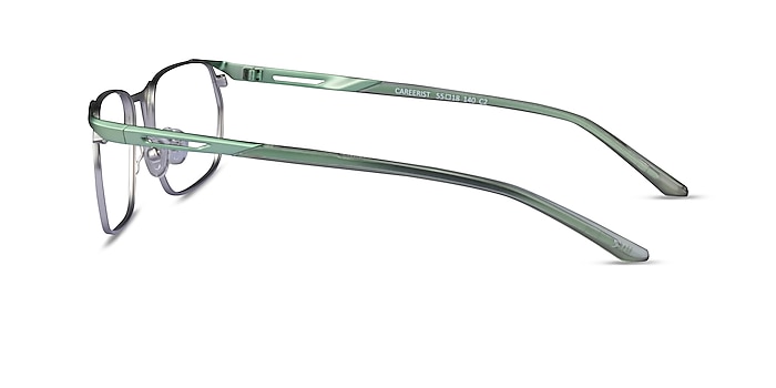 Careerist Silver Green Metal Eyeglass Frames from EyeBuyDirect