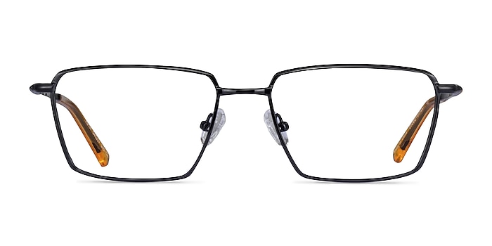 Fifth Black Yellow Metal Eyeglass Frames from EyeBuyDirect