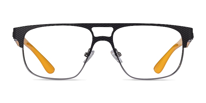 Cab Black Yellow Metal Eyeglass Frames from EyeBuyDirect