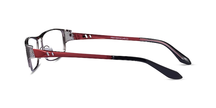 Pro Gunmetal Black Red Metal Eyeglass Frames from EyeBuyDirect