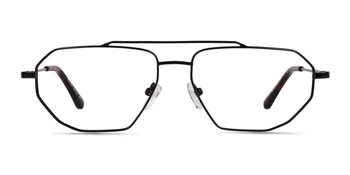 Foxtrot Shiny Black Tortoise Metal Eyeglass Frames from EyeBuyDirect