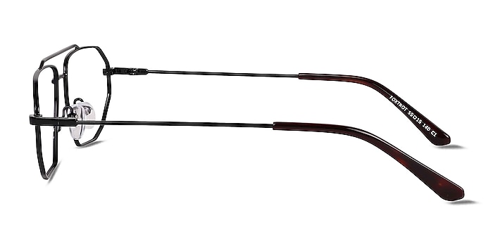 Foxtrot Shiny Black Tortoise Metal Eyeglass Frames from EyeBuyDirect