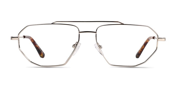 Foxtrot Shiny Gold Spotty Tortoise Metal Eyeglass Frames from EyeBuyDirect