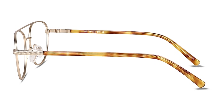 Vic Matt Gold Yellow Tortoise Metal Eyeglass Frames from EyeBuyDirect