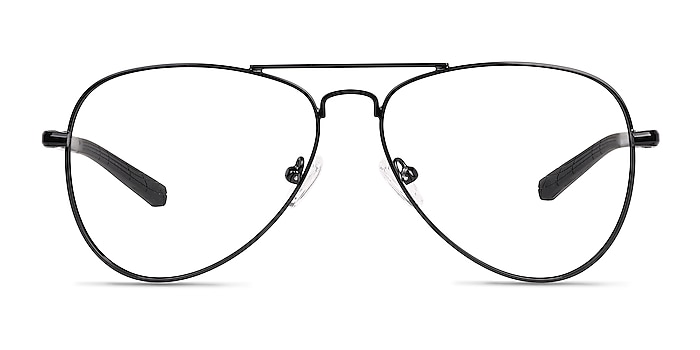 Zest Shiny Black Metal Eyeglass Frames from EyeBuyDirect