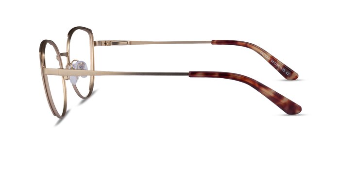 Delilah Matte Gold Tortoise Metal Eyeglass Frames from EyeBuyDirect